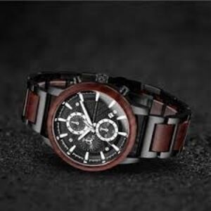 Black Matte Finish Chronograph With Black Walnut Bezel And Accents